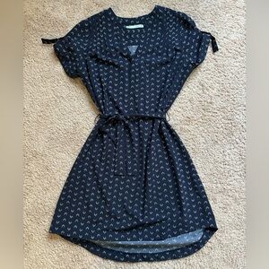 Maurice’s Midi Dress Blue with White Chevron Print